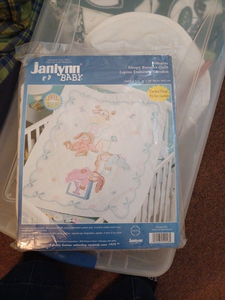 Counted Cross Stitch Baby Blanket NeW