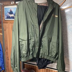 Vintage Lake Stream Hodgeman rain jacket also comes with fishing vest and a pair of medium pants