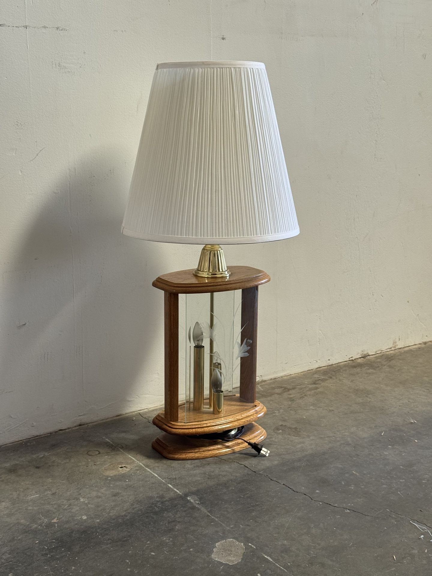 Vintage Mid-Century Floral Table Lamp 1960s