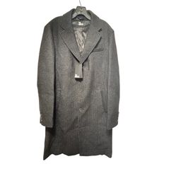 Brand New The Kooples Men's Grey Wool Overcoat