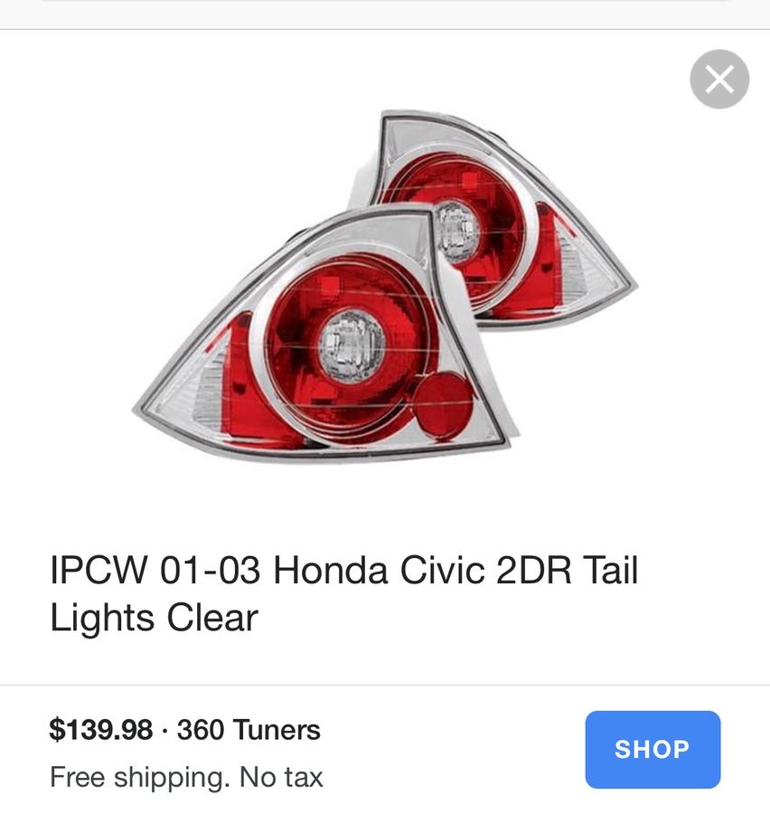 01-03 Honda Civic tail lights