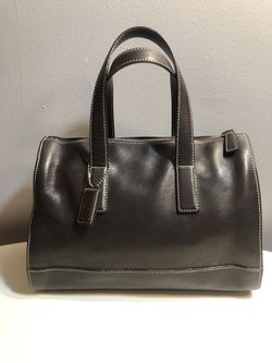 Vintage coach brown leather satchel handbag