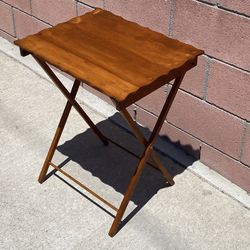 Vintage Wood Folding Table 25” Tall 