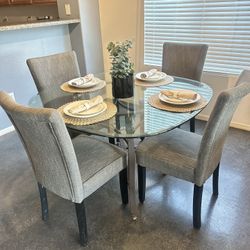 Glass Dining set W/4 Chairs