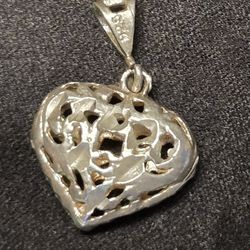 Vintage Sterling Silver Heart Pendant