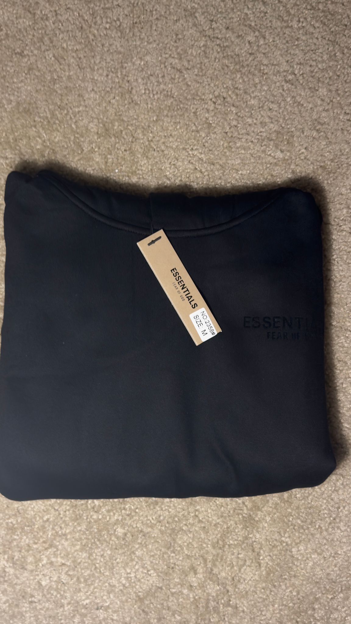 *BEST OFFER* Essentials Fear Of God Hoodie SS22 All Black Size M 