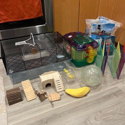 Complete Hamster Cage Setup with Accessories