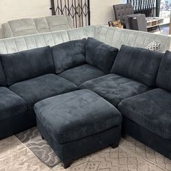New 99x99 Sectional Couch With Ottoman / Free Delivery 