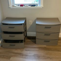 Matching Set Of 2 Plastic Clothing Storage Drawers