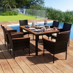 7pc Outdoor Patio Furniture Dining Table Set