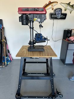 Skil drill press with vise and stand