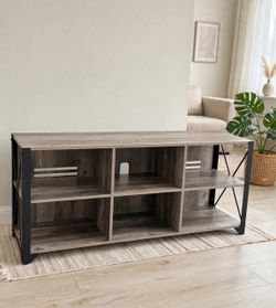 TV Stand for TVs up to 60 inches with 6 Storage Cabinets for Living Room, TV Stands, Entertainment Center, TV Console Table, Gray