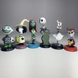 Nightmare Before Christmas Action Figures Spring Head Toys 6 Piece Set (New)