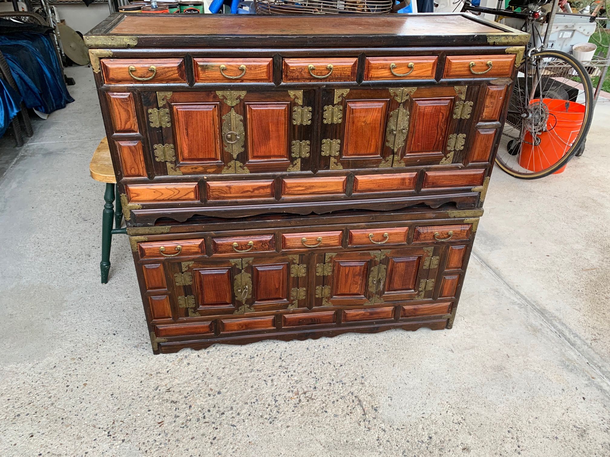 Solid Wood Dresser - Antique Japanese Chest 