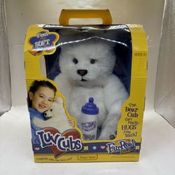 RARE 2004 FUR REAL FRIENDS LUV CUBS POLAR BEAR PLUSH HASBRO NEW SEALED !
