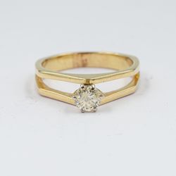 Cut Out Diamond Solitaire Ring