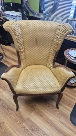 Vintage French Provincial Wingback Accent Chair