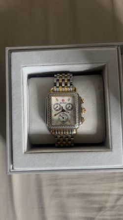 Michele Deco Two-Tone 18K Gold-Plated Diamond Watch