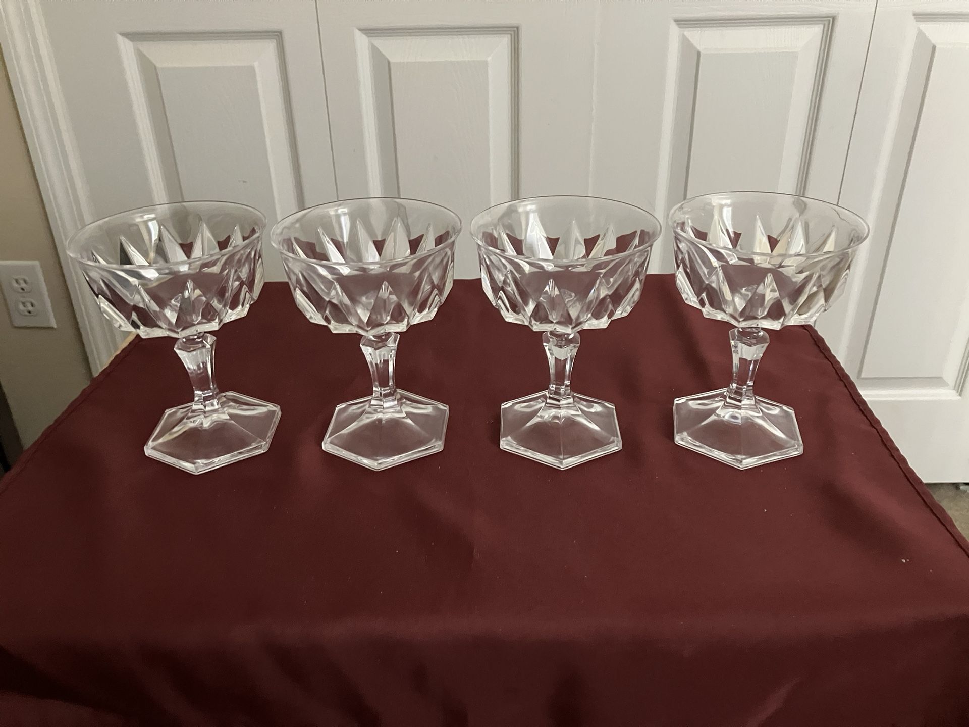 *** For Sale 4 Vintage Crystal Dessert Glasses ***