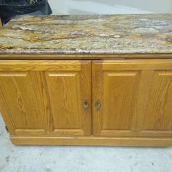 Computer Desk with Custom Granite Top 