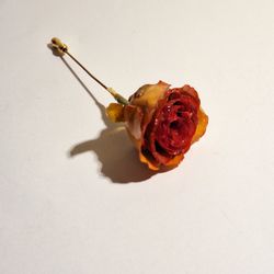 Preserved Real Rose Stick Pin Brooch