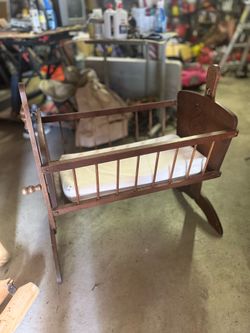 Antique baby rocker cradle