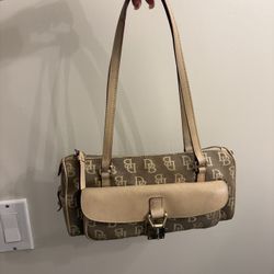 Dooney & Bourke Signature Monogram Canvas Barrel Bag