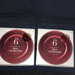 12 Red Charger Plates
