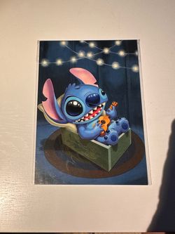 Disney Stitch Art Print with Ukulele