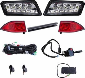 Club Car Tempo LED Street Legal Light Kit 48V, LED High Low Beam Headlight (OEM Style), taillight, Upgraded Wiring Harness, Deluxe Turn Signal Switch,