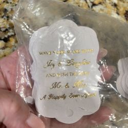 25 Wedding Tags For Ribbon Wand Favors