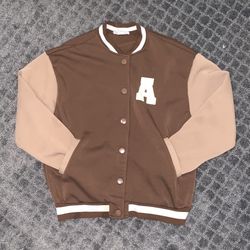 Varsity Jacket- Brown - Size SMALL