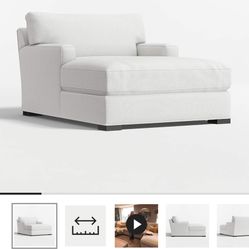 Crate & Barrel Custom White Chaise 