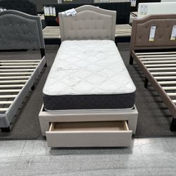 Twin Bed With Bamboo Mattress Only