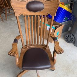 Presidential Rolling Chair Solid Wood Oak 