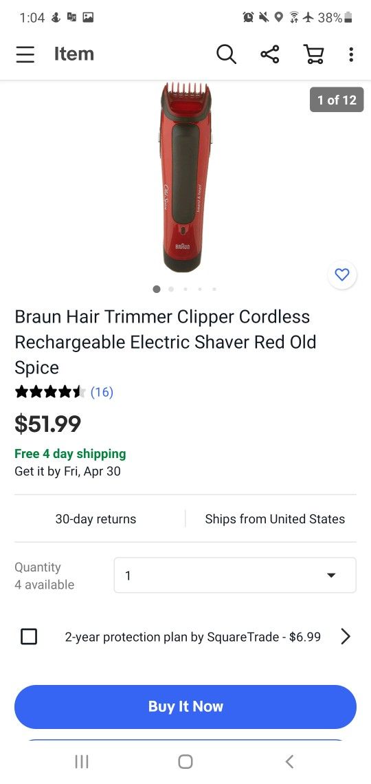 Old Spice Beard & Head Trimmer, powered by Braun, Red/Black
