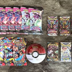 POKEMON BOOSTER PACK SEALED LOT FUSION STRIKE LOST ORIGIN BRILLIANT STARS SWSH SLEEVED
