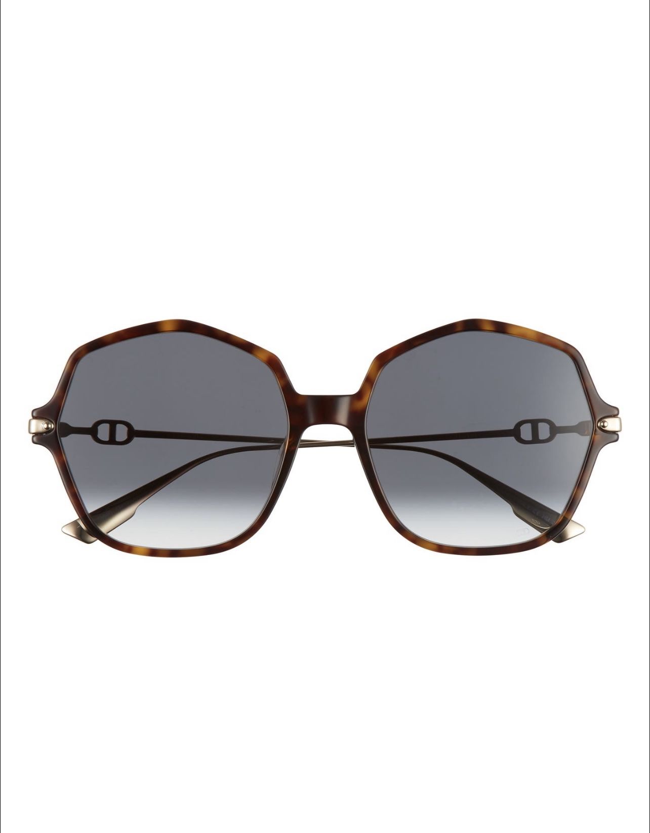 Dior Link2 59mm Gradient Geometric Sunglasses In Dark Havana/ Dark grey