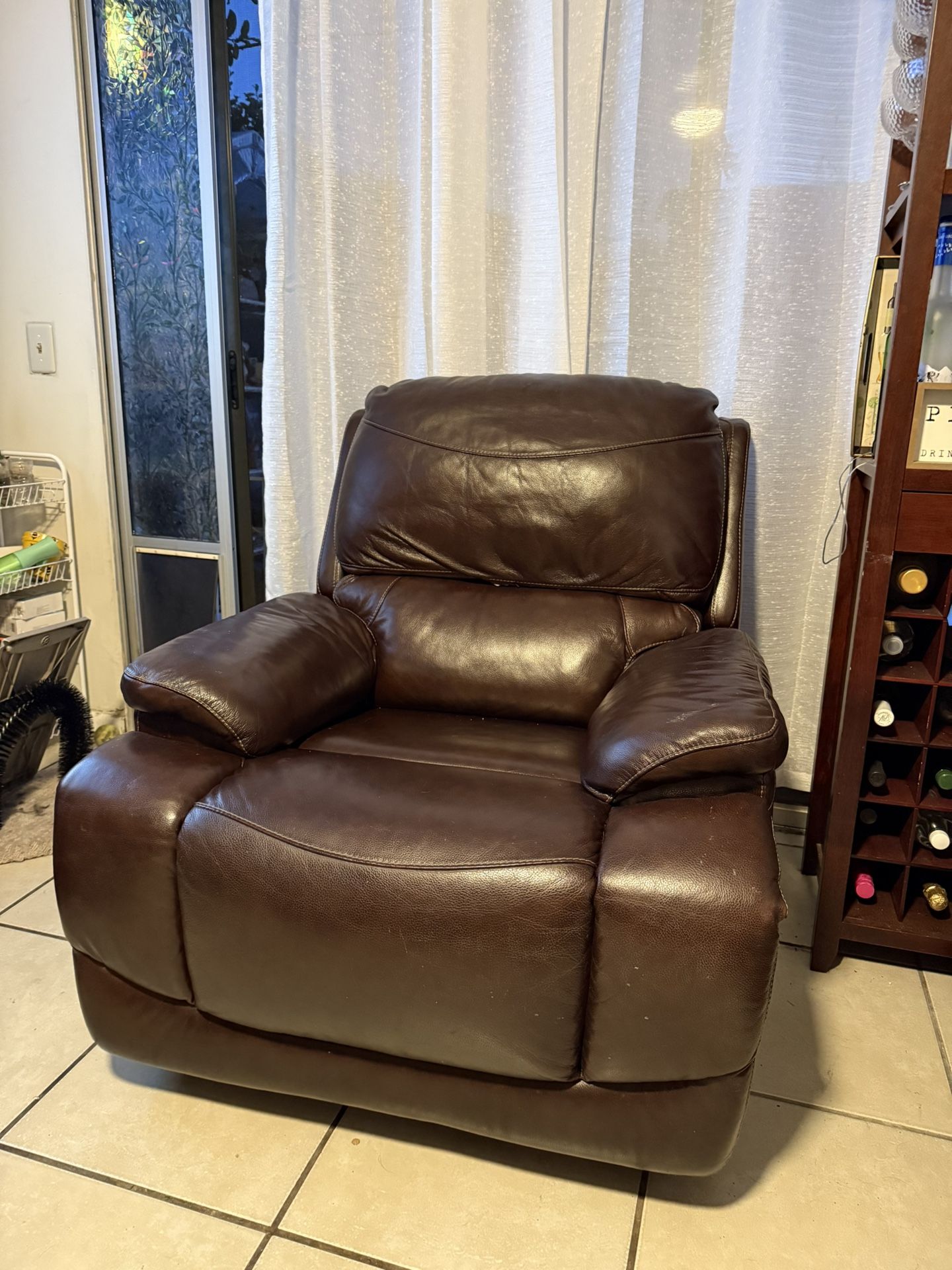 Leather Recliner Rocking Chair