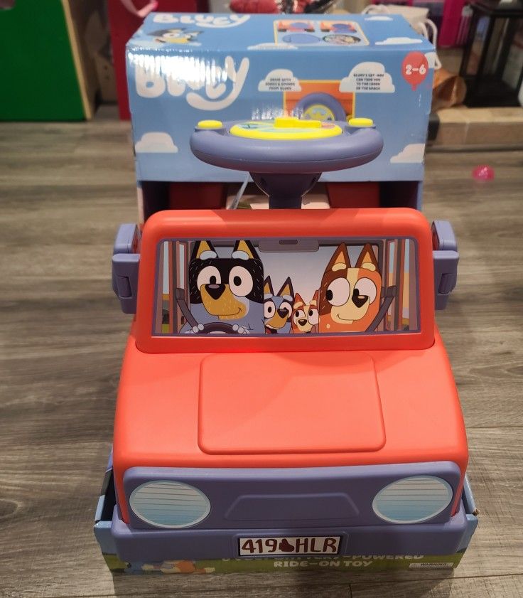 Bluey 6V Ride On Car for Toddlers - Interactive Electric Car for Kids