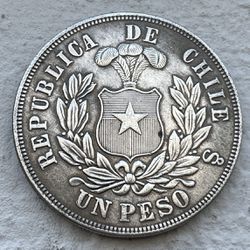 Coin 1 Peso 1890 Chile 