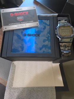 G-Shock Full Titanium Blue Camo GMW-B5000TCF-2 - Box & Papers