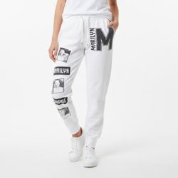 Marilyn Monroe Classic White Jogger Training Gym Workout Sweatpants M
