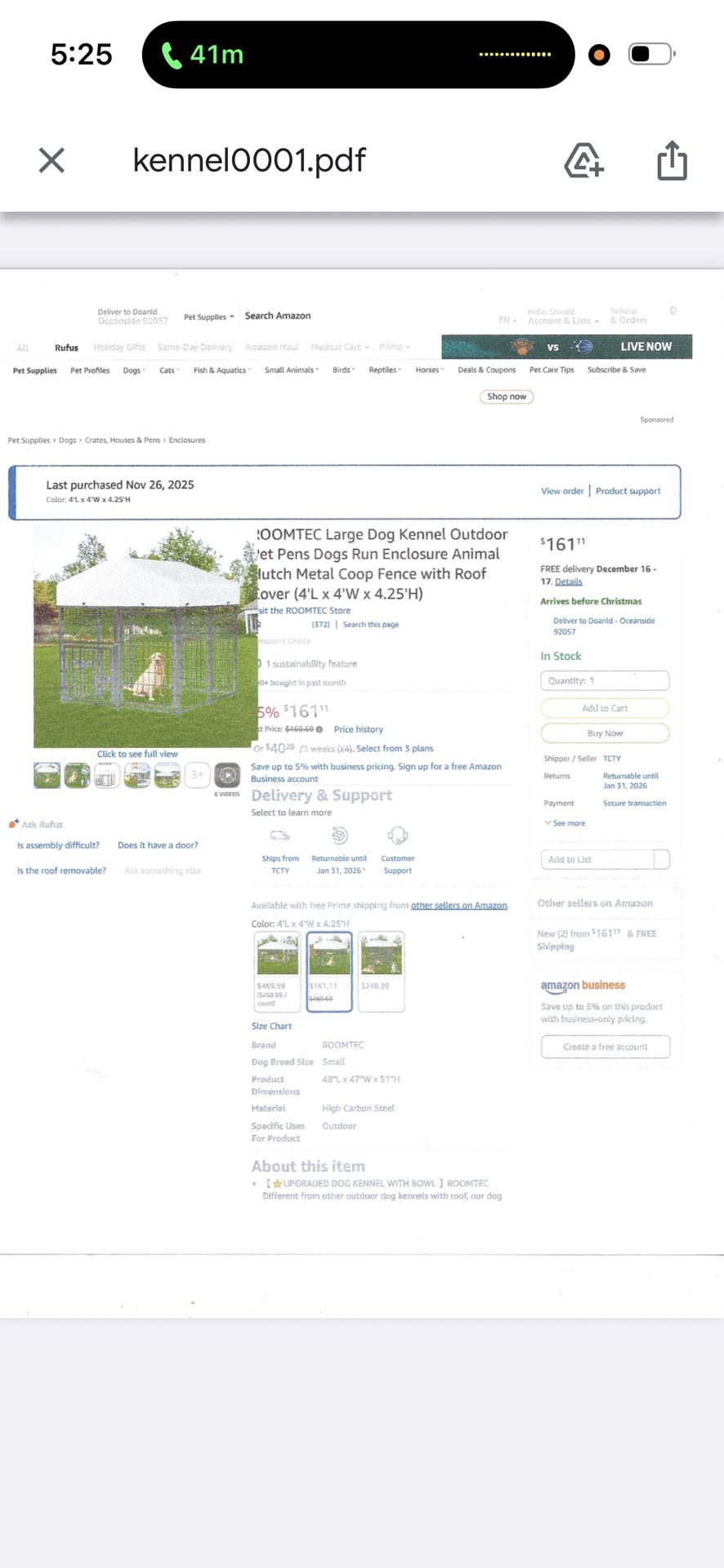 Brand New Dog Kennel