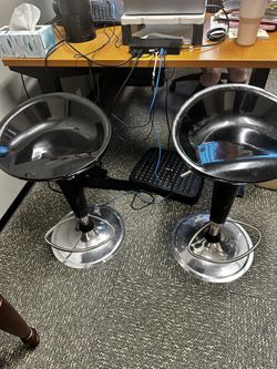 Vintage Pair Of Stools/chairs . Made of both plastic and metal.