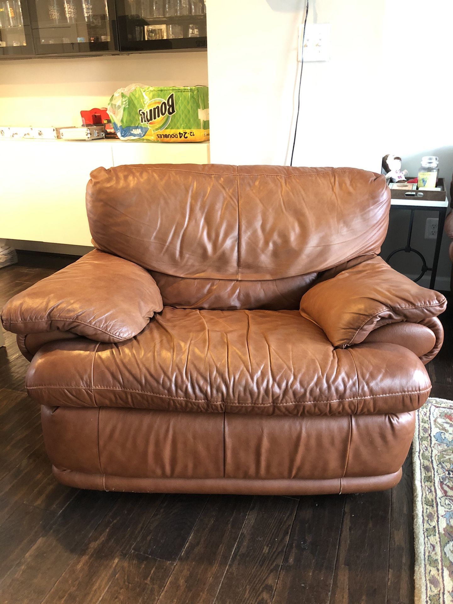 Brown Leather Sofa Chair