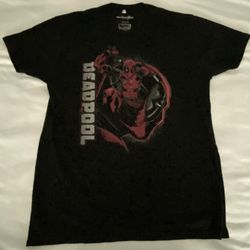 Marvel Deadpool Black Graphic Tee Shirt Top Men Adult Medium A001