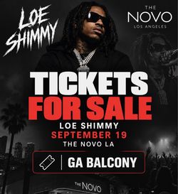 Loe Shimmy – September 19 – The Novo LA – GA Balcony Tickets