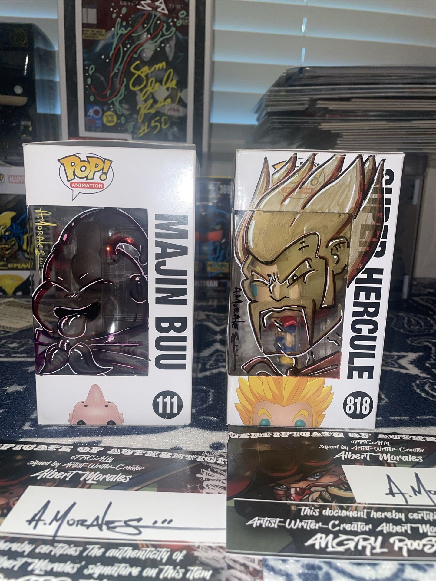 Dragon ball Z Signed And Sketched Pops By Albert Morales