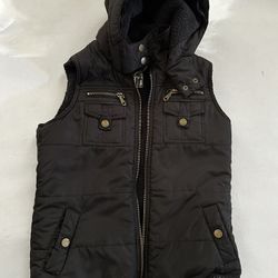 Billabong Hooded Full Zip Vest Women's Small Black Pockets